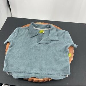 NWT Nui 100% organic cotton spring/summer/fall polo shirt green Sz 6-12